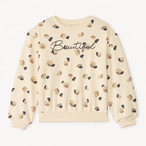 Oversized fleeced sweat met een vlekkenprint voor meisjes 