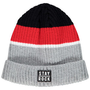 Muts in gebreid met contrasterende strepen voor jongens 