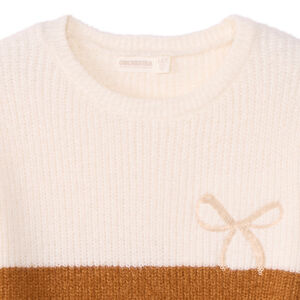 Gebreide oversize trui met colour block effect voor meisjes 