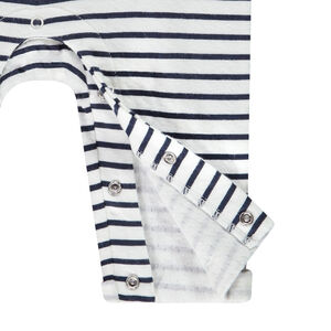 Lange jumpsuit met strepen en konijnenpatch voor baby 