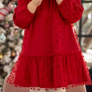 Feestjurk van tule met harten voor babymeisje 