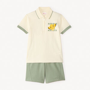 Ensemble 2 pièces polo zippé + bermuda Le Roi Lion Disney pour garçon 
