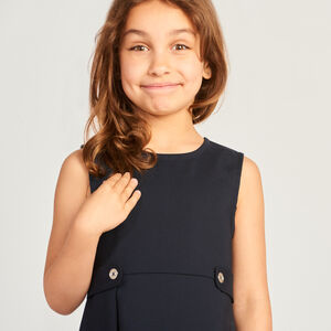 Robe sans manches en toile uni pour fille  