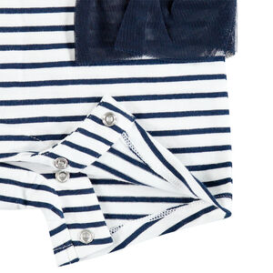 Korte jumpsuit met strepen en bloemenmotief van Minnie Disney 