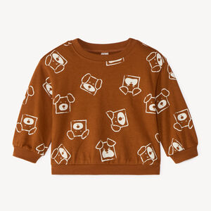 Sweat en molleton demi oversize bébé garçon imprimé fantaisie 