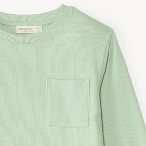 T-shirt met lange mouwen voor jongens, effen kleur 
