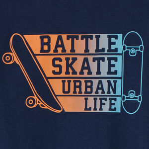 T-shirt met lange mouwen in effen kleur met soft print voor jongens 