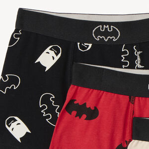 Set van 3 Batman Warner boxershorts voor jongens zwart, rood en ecru met print 