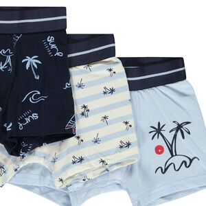 Set van 3 boxershorts met palmen jongens 