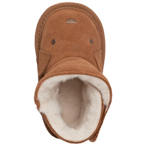 Bottes fourrées à scratch avec oreilles en relief pour bébé garçon 