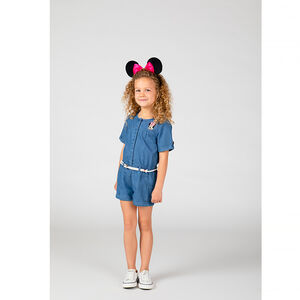 Combishort en denim broderies Minnie (Disney) pour fille 