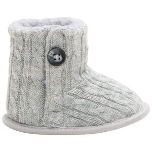 1/2 bottes en tricot à torsades et intérieur fourré 