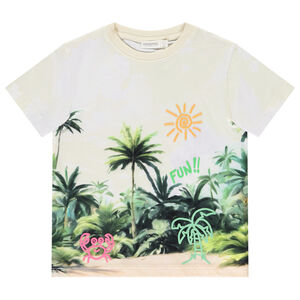 T-shirt manches courtes effet tie & dye motifs tropicaux pour garçon 