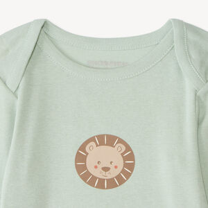 Set van 7 lange mouwen babyjongens rompers met leeuwenmotief 
