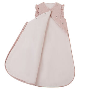 slaapzak mouwloos in dubbele gaze biologisch katoen met borduursels TOG 2 Promenade Bucolique roos 