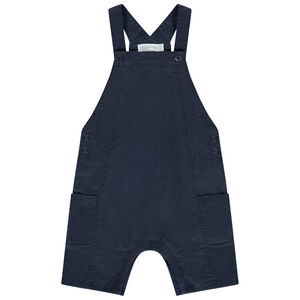Salopette courte en toile unie pour bébé garçon 