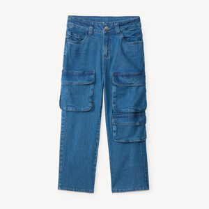 Jean large en denim avec poches style cargo pour garçon  