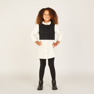 Robe chemise manches longues 2 en 1 pour fille 