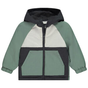Windjack met colour block effect en fleece voering voor babyjongen 