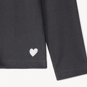 Set van 3 lange mouwen T-shirts met foliedruk hartje voor meisjes 