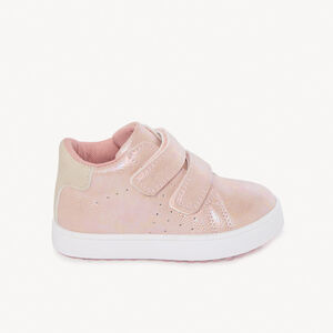 Laarsjes met parelmoere look en klittenbandsluiting voor babymeisje 