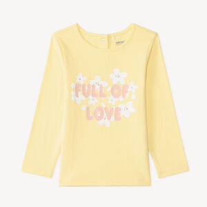T-shirt manches longues bébé fille print pailleté fantaisie 
