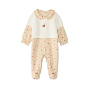 Doudou bébé fille molleton + pull motif pomme 
