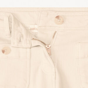 Jean large uni à boutons imitation corne fille 