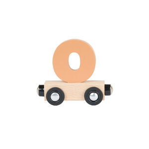 Houten wagon met de letter "O" - bruin 