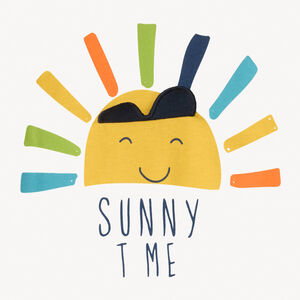 Set van korte pyjama met speelse zonprint voor jongens 