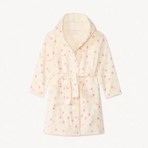 Peignoir de bain en éponge imprimé cœurs pour fille 