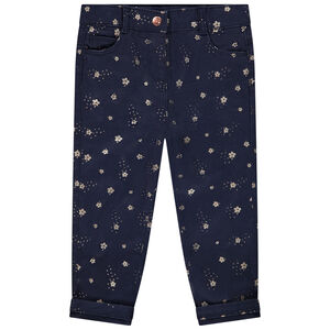 Slim twill broek met fantasieprint voor baby meisjes 