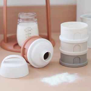 Doseerdoos voor poedermelk met 4 compartimenten terracotta 