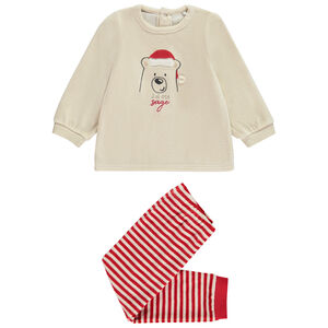 Pyjama 2 pièces de Noël pour bébé avec finitions différentes selon l'âge 