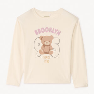 T-shirt met lange mouwen met berenprint voor meisjes 