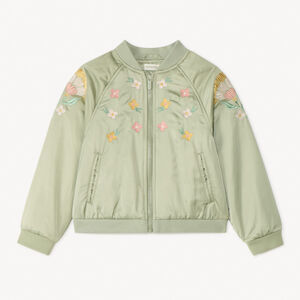 Bomber en toile satinée avec détails brodés pour fille  