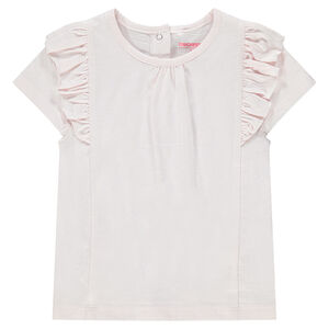 Tee-shirt à manches courtes volantées 