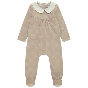 Dors-bien en velours effet dévoré renards pour bébé fille 