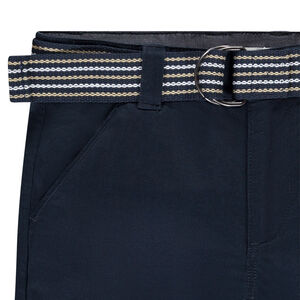 Bermuda uni avec ceinture fantaisie pour garçon  