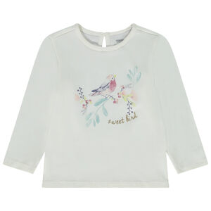 T-shirt manches longues print oiseau pour fille 