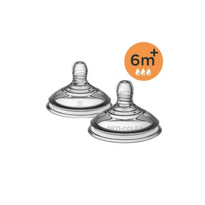 Set van 2 geavanceerde anti-koliek fopspenen 6m+ met snelle doorstroming 