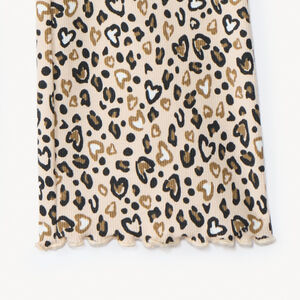 Ribgebreide legging met uitlopende pasvorm en luipaardprint voor meisjes 