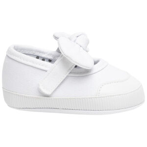 Witte toiles met klittenband en knoop meisjes 