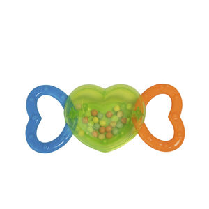 Rammelaar in hartvorm met gekleurde balletjes 