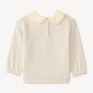 Sweatshirt met Claudine-kraag en fruitmotief voor meisjesbaby's 
