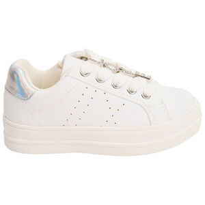 Sportieve sneakers met rits en veters en fantasiejuwelen voor meisjes 