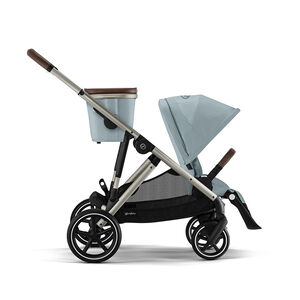 Poussette double avec panier Gazelle S taupe/stormy blue 