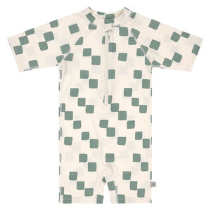 Badpak met korte mouwen M98 (25-36 maanden) Checkerboard Sea Salt/Green 