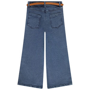 Jean large en denim avec ceinture fille 