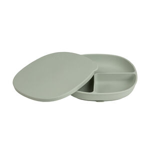 Siliconen bord met zuignap en Deksel Sage 